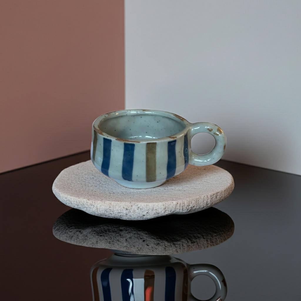 Picture of a ceramic cup on top of stone slab