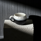 Black & White Speckled Ceramic Coffee Cup – 190ml