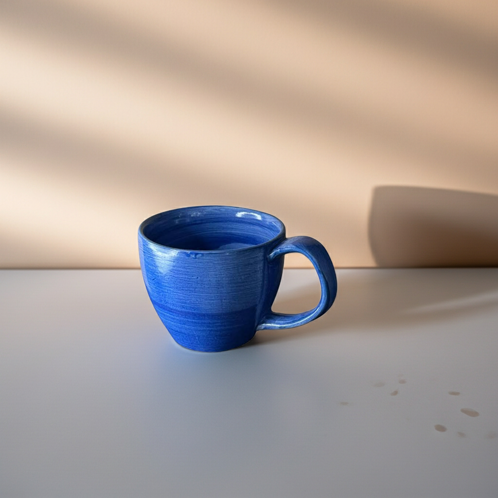 Ceramic Coffee Cup - Plain Blue