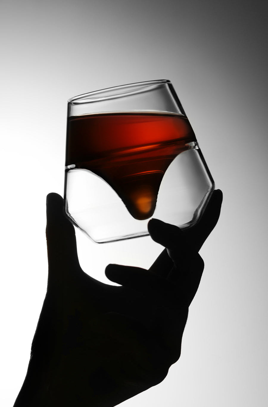 Double walled espresso cup front holding up